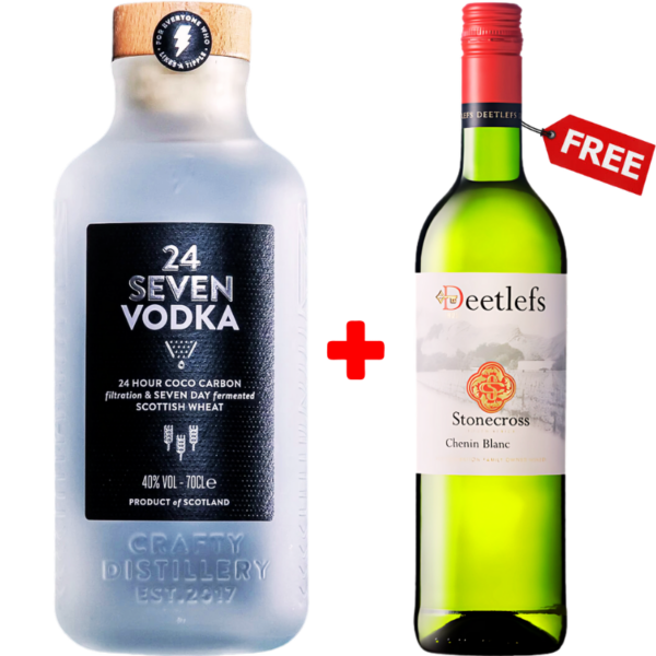 24 Seven Vodka 700ml + 1 Free Deetlefs Chenin Blanc 75cl 24 Seven Vodka 700ml + 1 Free Deetlefs Chenin Blanc 75cl
