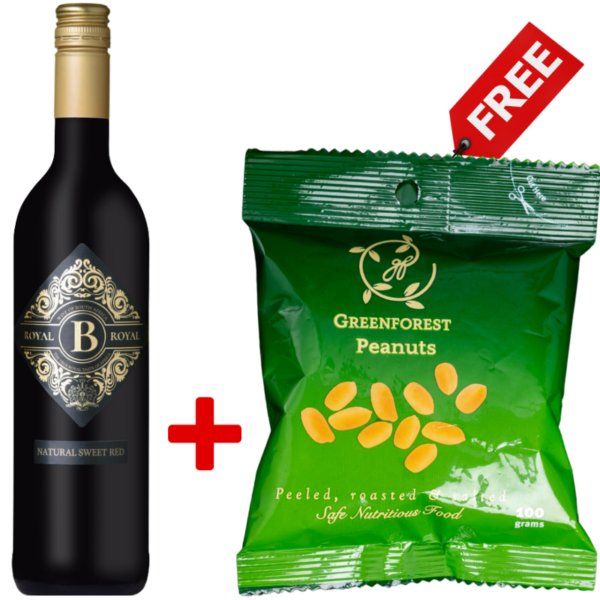 Copy of Copy of Social Media Product Ad (800 x 800 px) - 2024-07-24T141529.810 BRoyal Natural Sweet Red 75cl + 1 Free Greenforest Peeled, Roasted & Salted Peanuts 100g