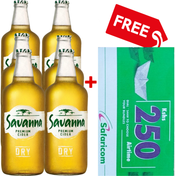 Copy of Copy of Social Media Product Ad (800 x 800 px) - 2024-10-17T140404.992 Savanna Dry 6 Pack + Free Ksh250 Safaricom Airtime