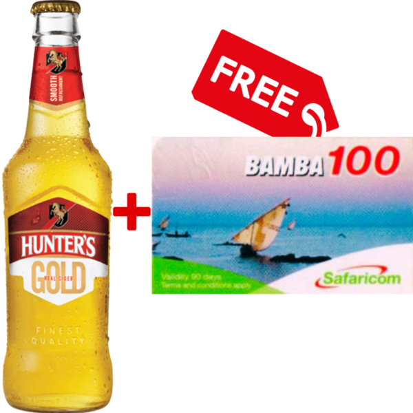 Copy of Copy of Social Media Product Ad (800 x 800 px) - 2024-11-13T105105.511 Hunter’s Gold 330ml + 1 Free Safaricom Airtime Ksh100