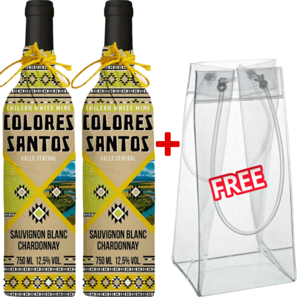 Copy of Copy of Social Media Product Ad (800 x 800 px) (4) 2 Colores Santos Sauvignon Blanc Chardonnay 75cl + 1 Free Wine Ice Bag