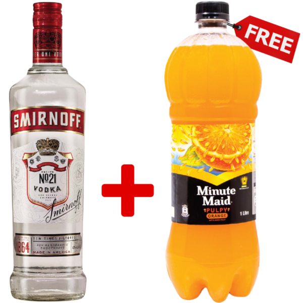 Smirnoff Red 750ml + 1 Free Minute Maid Orange Pulpy Juice 1L
