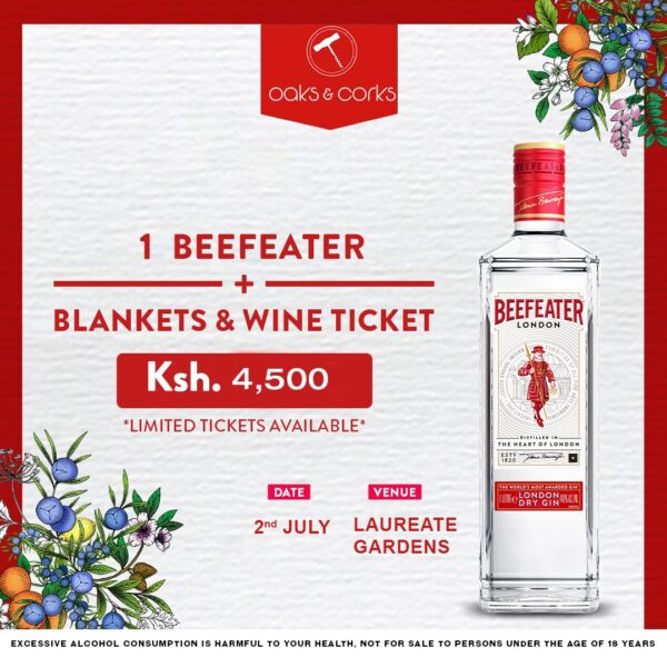 Beefeater Gin 750ml + Blankets & Wine: Classic Spirit, Classic Event!