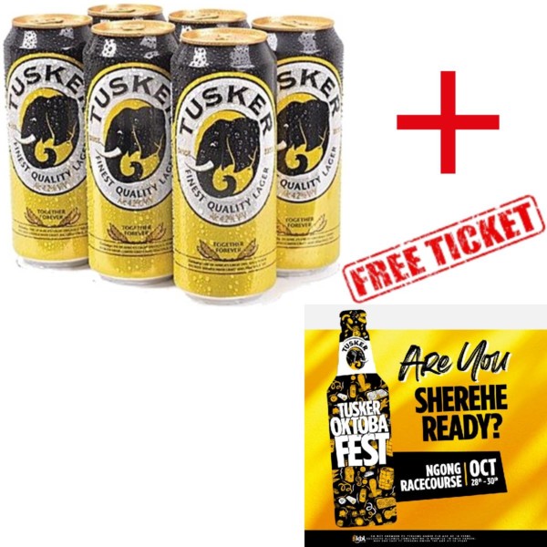 Tusker and free ticket Tusker lager