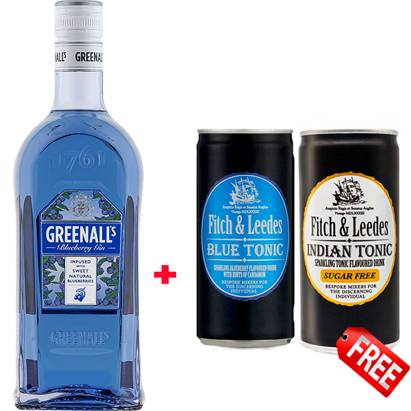 Greenalls Blueberry Gin 70cl + 2x Free Fitch & Leedes Mixers Greenalls Blueberry Gin 70cl + 2x Free Fitch & Leedes Mixers