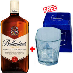 Ballantines Finest 700ml + Free Ballantine Glasses