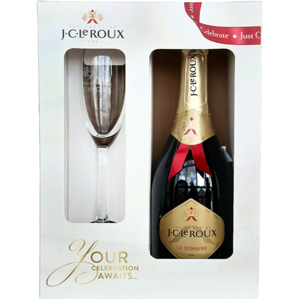 j-c-leroux-hamper (1) Jc Le Roux Le Domaine Sparkling Wine 75cl + 1 Free Flute Glass