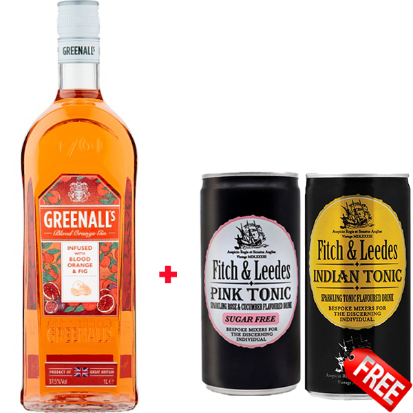 Greenalls Blood Orange 70cl + 2x Free Fitch & Leedes Mixers Greenalls Blood Orange 70cl + 2x Free Fitch & Leedes Mixers