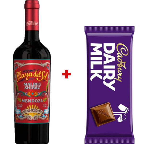 Cadbury Dairy Milk 150g + Playa del Sol Malbec Shiraz Cadbury Dairy Milk 150g + Playa del Sol Malbec Shiraz