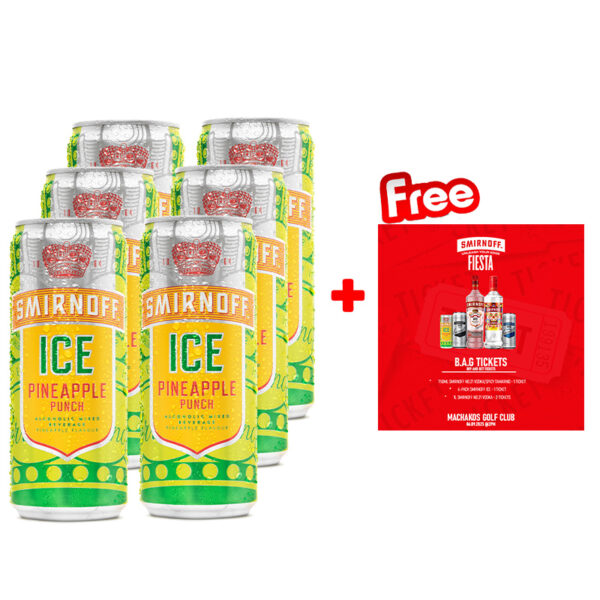 Smirnoff Ice Pineapple Punch 330ml 6-Pack + 1 Free Unleash Your Edge Fiesta Ticket Smirnoff Ice Pineapple Punch 330ml 6-Pack + 1 Free Unleash Your Edge Fiesta Ticket