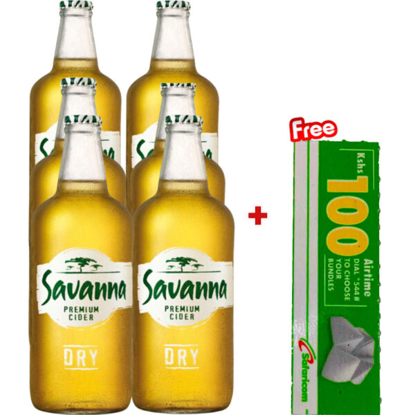 Savanna Dry Cider 6 Pack + Free Ksh100 Safaricom Airtime Savanna Dry Cider 6 Pack + Free Ksh100 Safaricom Airtime