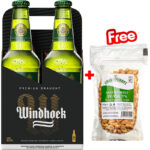 Windhoek Draught 330ml 4-Pack + 1 Free Greenforest Roasted & Peeled Peanuts 100g